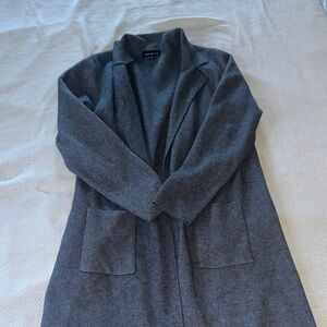 Fortune + Ivy Charcoal Gray Open-Front Knit Blazer